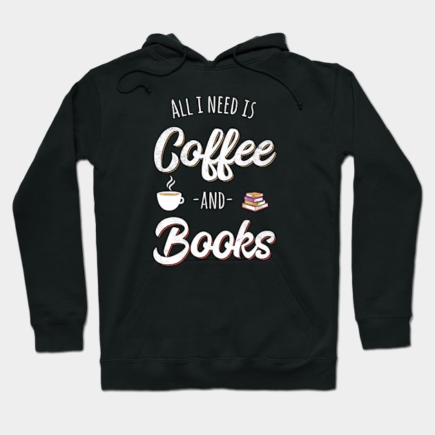 Coffee and Books | Bookworm Bibliophile Gift Idea Hoodie by MGO Design